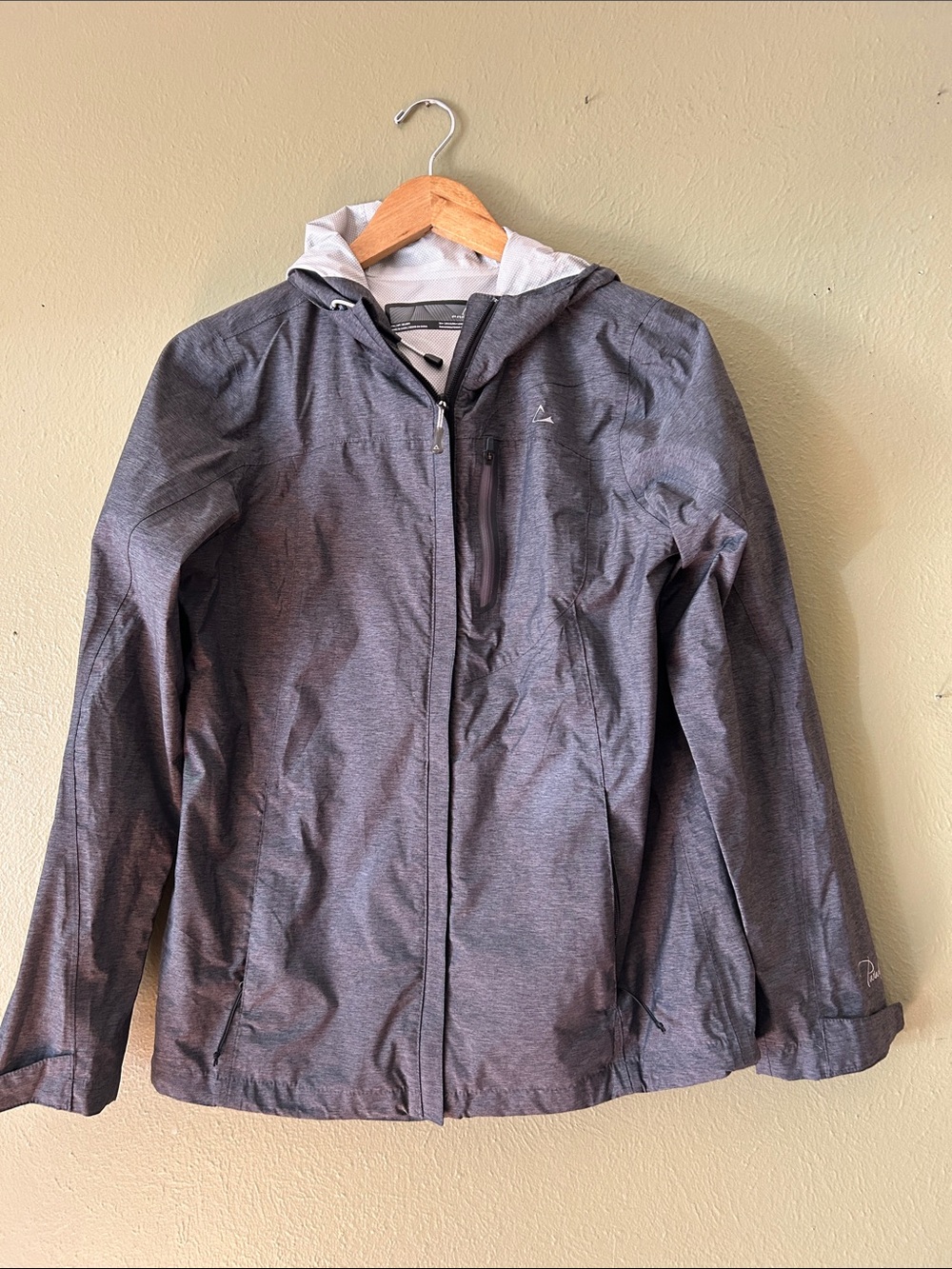 Paradox Gray Hooded Rain Jacket Small